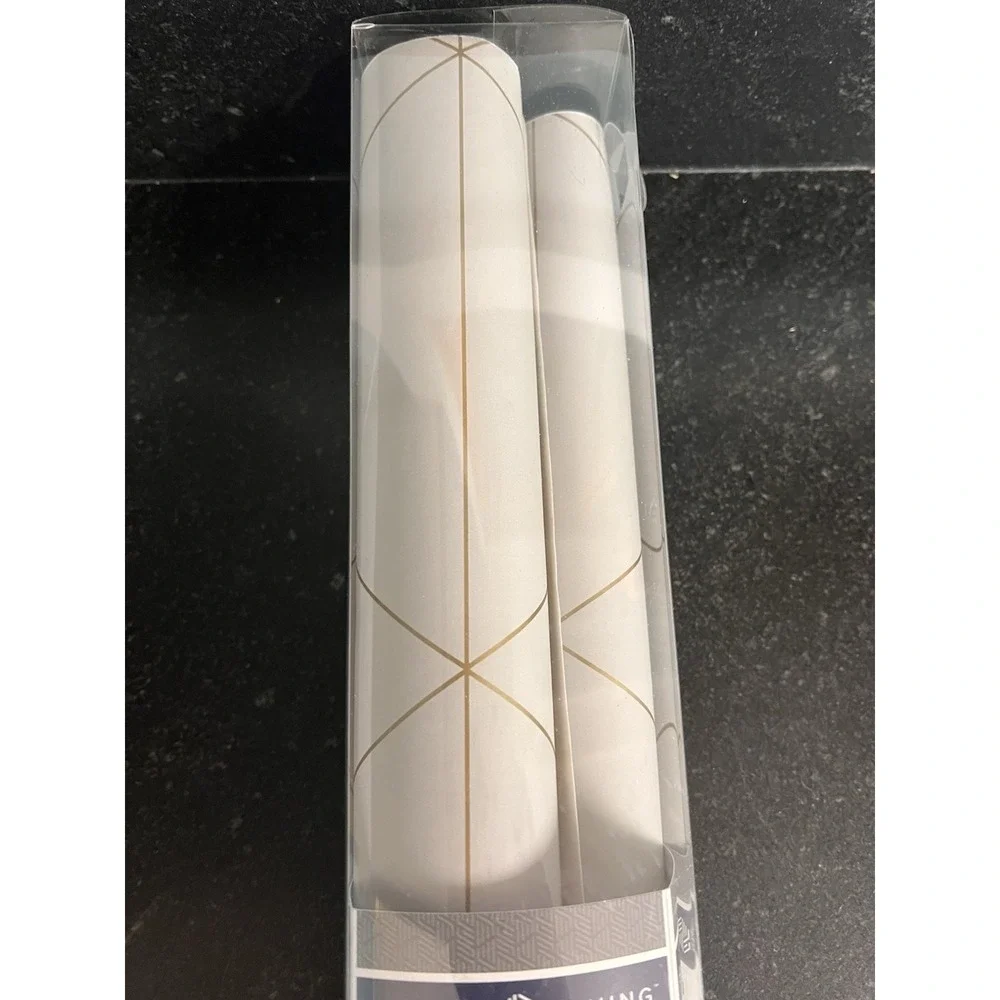 NIB New Scott Living Nu Wallpaper Self Adhesive Double Take Gold Metallic Finish